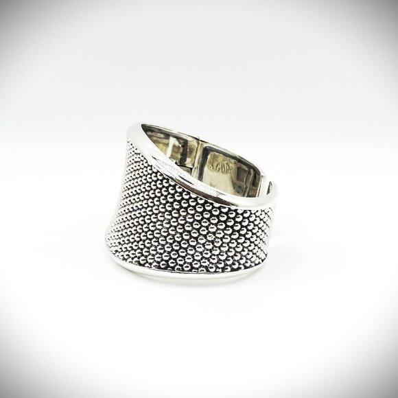 LAGOS Gorgeous Caviar Collection Sterling Silver Hinged Heavy Bracelet Size M - Picture 8 of 12